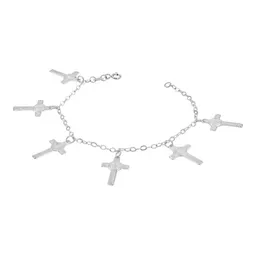 Pulsera Plata 925 con Múltiples Cruces y Medalla de San Benito - Imagen 2