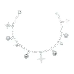 Pulsera Plata 925 Nudo Bruja Ajustable con Cascabeles - Imagen 1