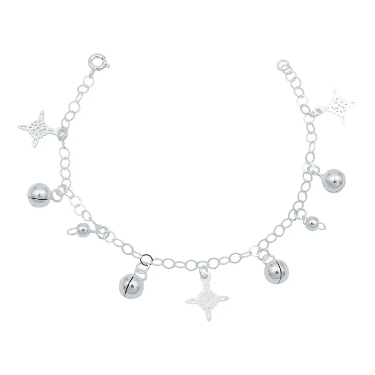 Pulsera Plata .925 Nudo Bruja con cascabeles. Joyería mística de plata, diseño artesanal mexicano, amuleto de protección celt