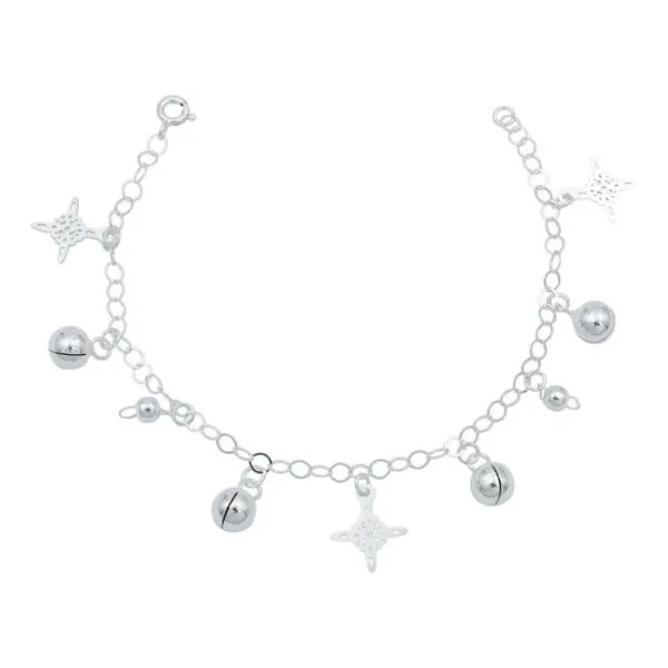 Pulsera Plata 925 Nudo Bruja Ajustable con Cascabeles - Imagen 1