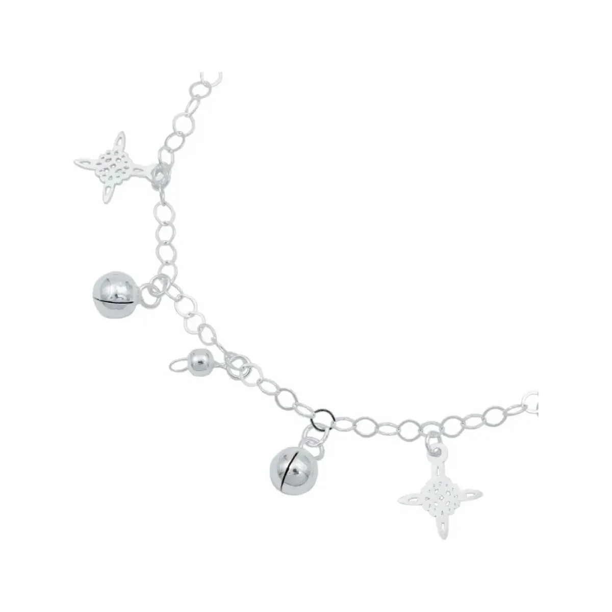 Pulsera Plata 925 Nudo Bruja Ajustable con Cascabeles - Imagen 2