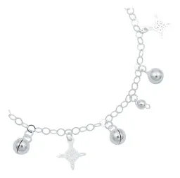 Pulsera Plata 925 Nudo Bruja Ajustable con Cascabeles - Imagen 3