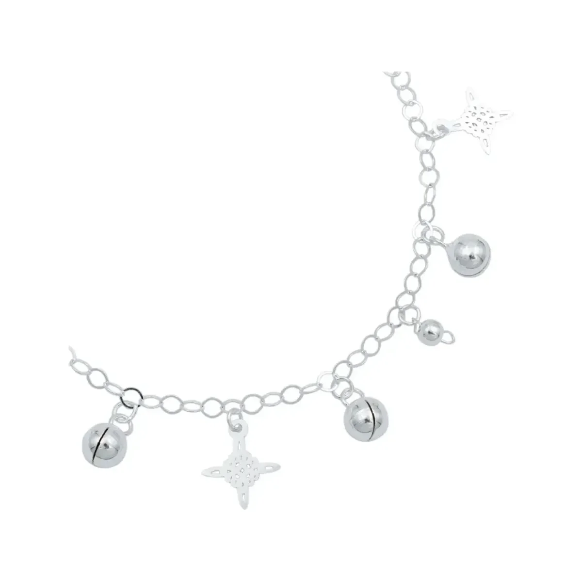 Pulsera Plata 925 Nudo Bruja Ajustable con Cascabeles - Imagen 3