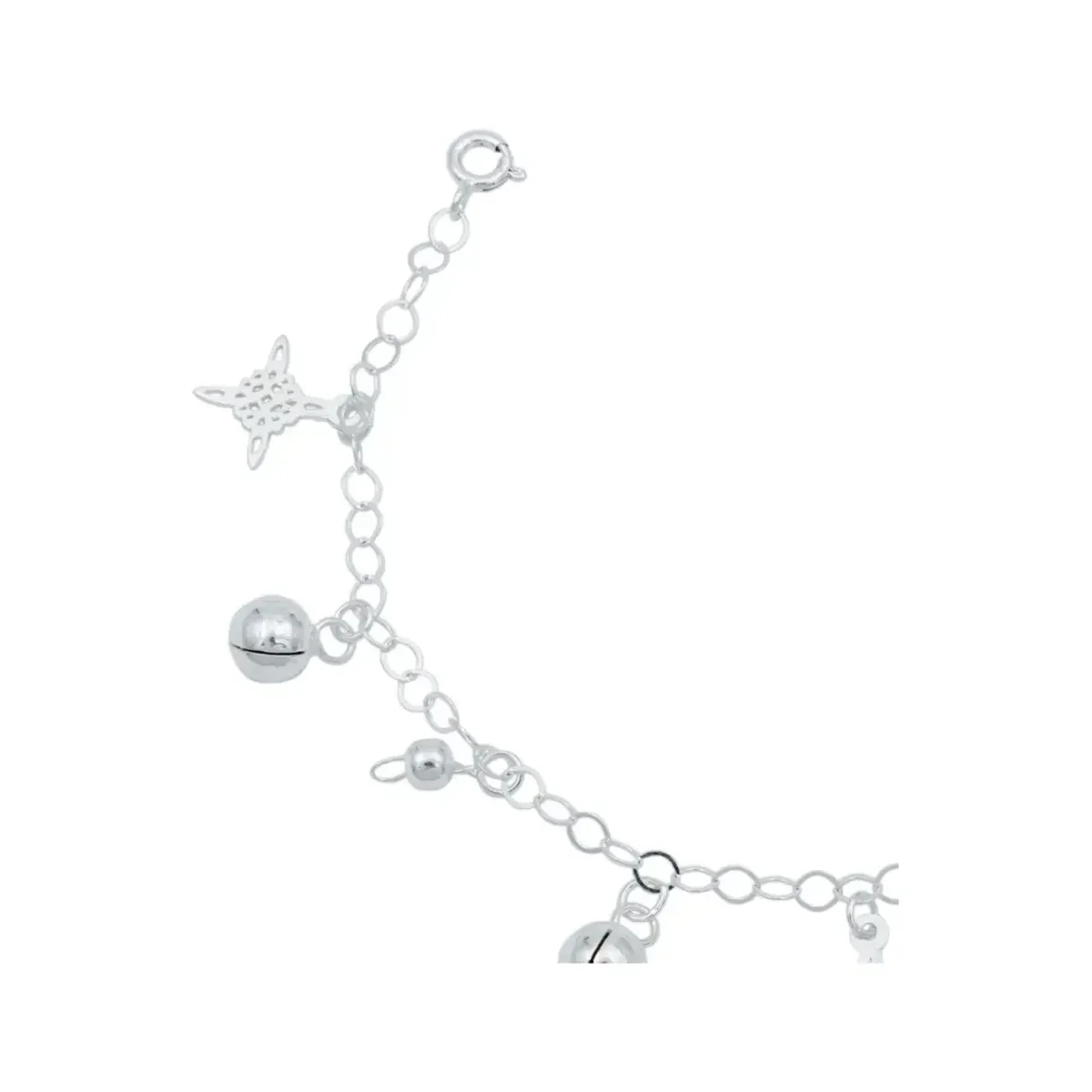 Pulsera Plata 925 Nudo Bruja Ajustable con Cascabeles - Imagen 4