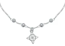 Pulsera Plata 925 Nudo de Bruja Ajustable Cadena Figaro - Imagen 2