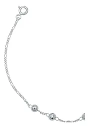 Pulsera Plata 925 Nudo de Bruja Ajustable Cadena Figaro - Imagen 3