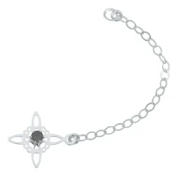 Pulsera Plata 925 Nudo de Bruja Zirconia Negra Ajustable - Imagen 4