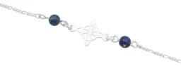 Pulsera Plata 925 Nudo de Bruja Cadena Figaro Ajustable - Imagen 2