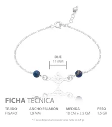 Pulsera Plata 925 Nudo de Bruja Cadena Figaro Ajustable - Imagen 4
