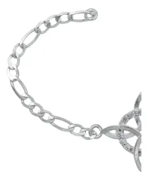 Pulsera Nudo de Bruja Plata 925 Cadena Figaro Ajustable para Mujer - Imagen 2