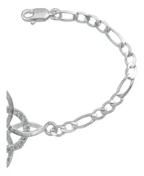 Pulsera Nudo de Bruja Plata 925 Cadena Figaro Ajustable para Mujer - Imagen 3