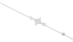 Pulsera Plata 925 Nudo de Bruja con Bola Facetada Cristal Blanco - Imagen 2