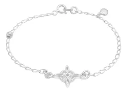 Pulsera Plata 925 Nudo de Bruja con Bola Facetada Cristal Blanco - Imagen 3