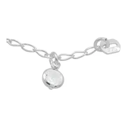 Pulsera Plata 925 Nudo de Bruja con Bola Facetada Cristal Blanco - Imagen 4