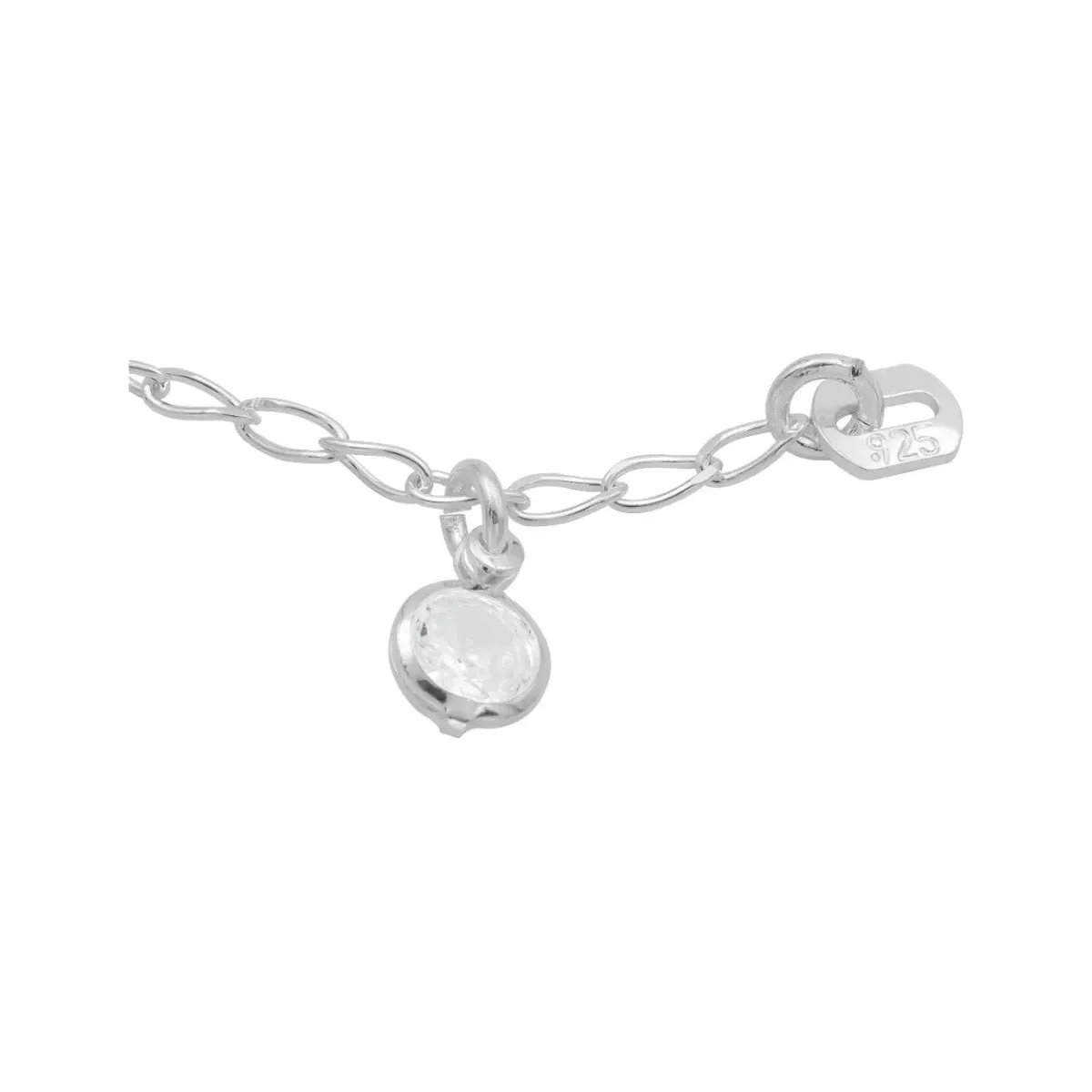 Pulsera Plata 925 Nudo de Bruja con Bola Facetada Cristal Blanco - Imagen 4