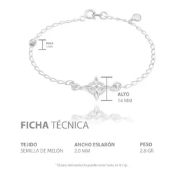 Pulsera Plata 925 Nudo de Bruja con Bola Facetada Cristal Blanco - Imagen 5