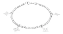 Pulsera Plata 925 Nudo de Bruja con Bolas Facetadas - Imagen 2