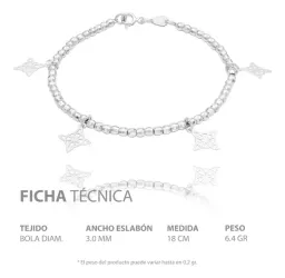 Pulsera Plata 925 Nudo de Bruja con Bolas Facetadas - Imagen 7