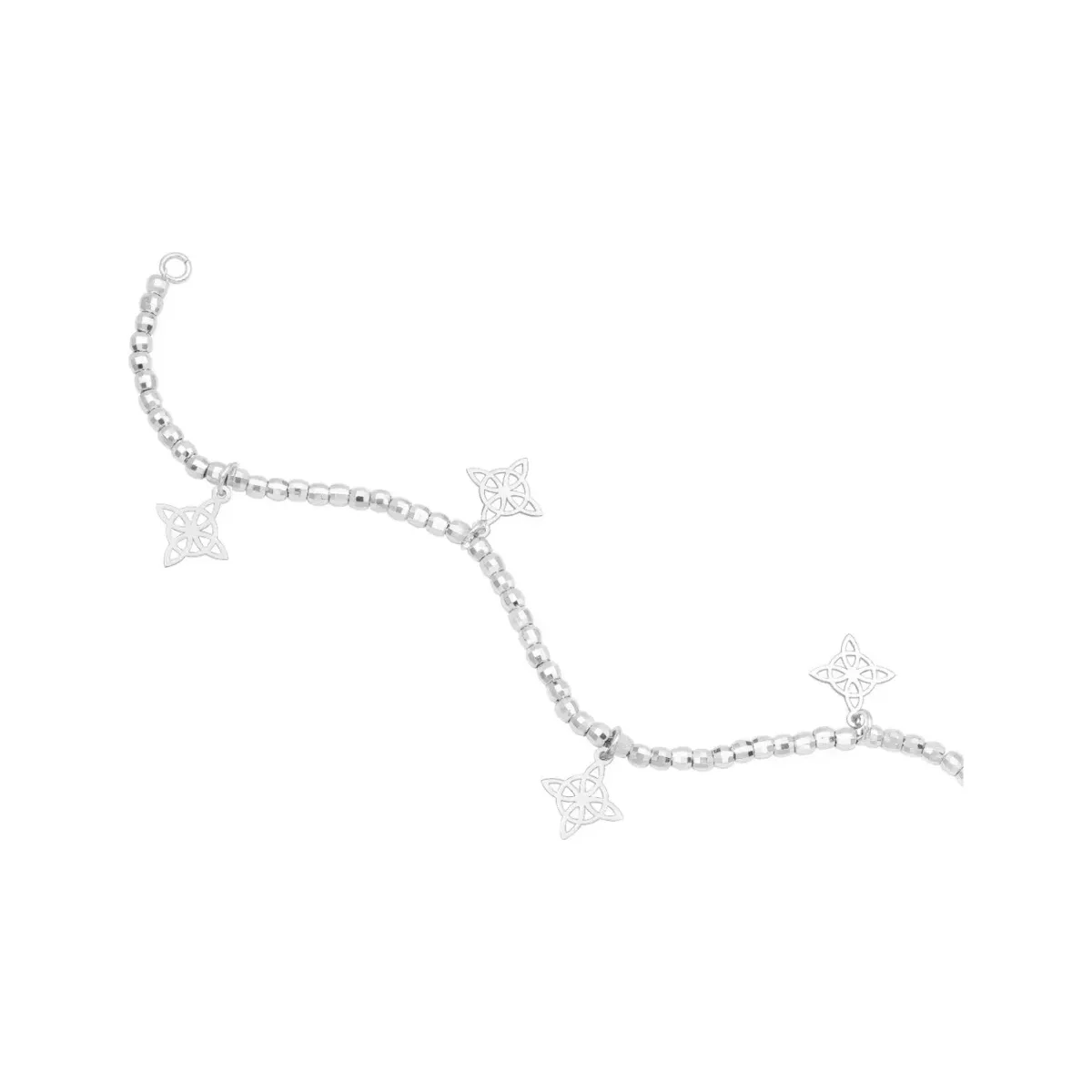 Pulsera Plata .925 Nudo Bruja con Bola Facetada 19cm - Imagen 3