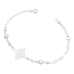 Pulsera Plata 925 Nudo de Bruja con Bolas Diseño Láser Ajustable - Imagen 2