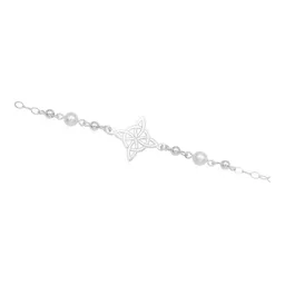 Pulsera Plata 925 Nudo de Bruja con Bolas Diseño Láser Ajustable - Imagen 3