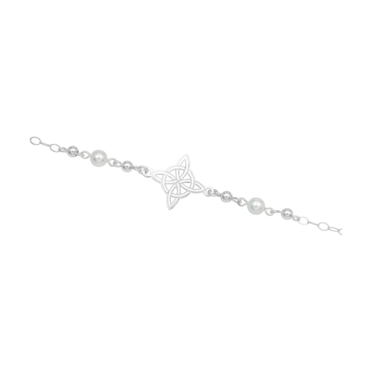 Pulsera Plata 925 Nudo de Bruja con Bolas Diseño Láser Ajustable - Imagen 3