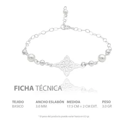 Pulsera Plata 925 Nudo de Bruja con Bolas Diseño Láser Ajustable - Imagen 7