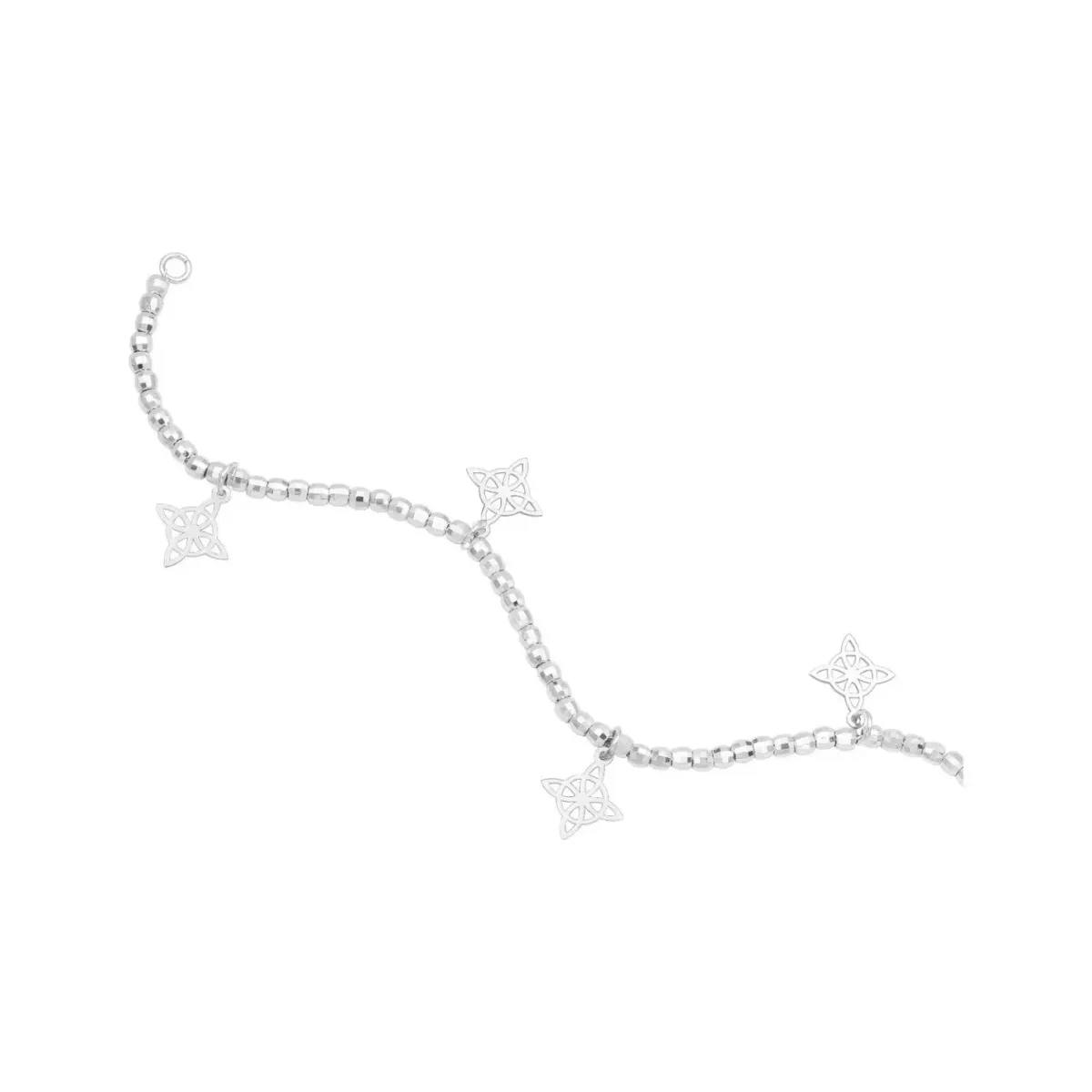 Pulsera Plata 925 Nudo de Bruja con Bolas Facetadas - Imagen 3