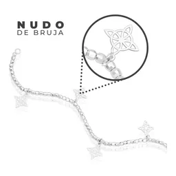Pulsera Plata 925 Nudo de Bruja con Bolas Facetadas - Imagen 5