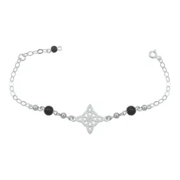 Pulsera Plata 925 Nudo Bruja Bolitas Unisex - Imagen 1