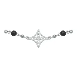 Pulsera Plata 925 Nudo Bruja Bolitas Unisex - Imagen 2