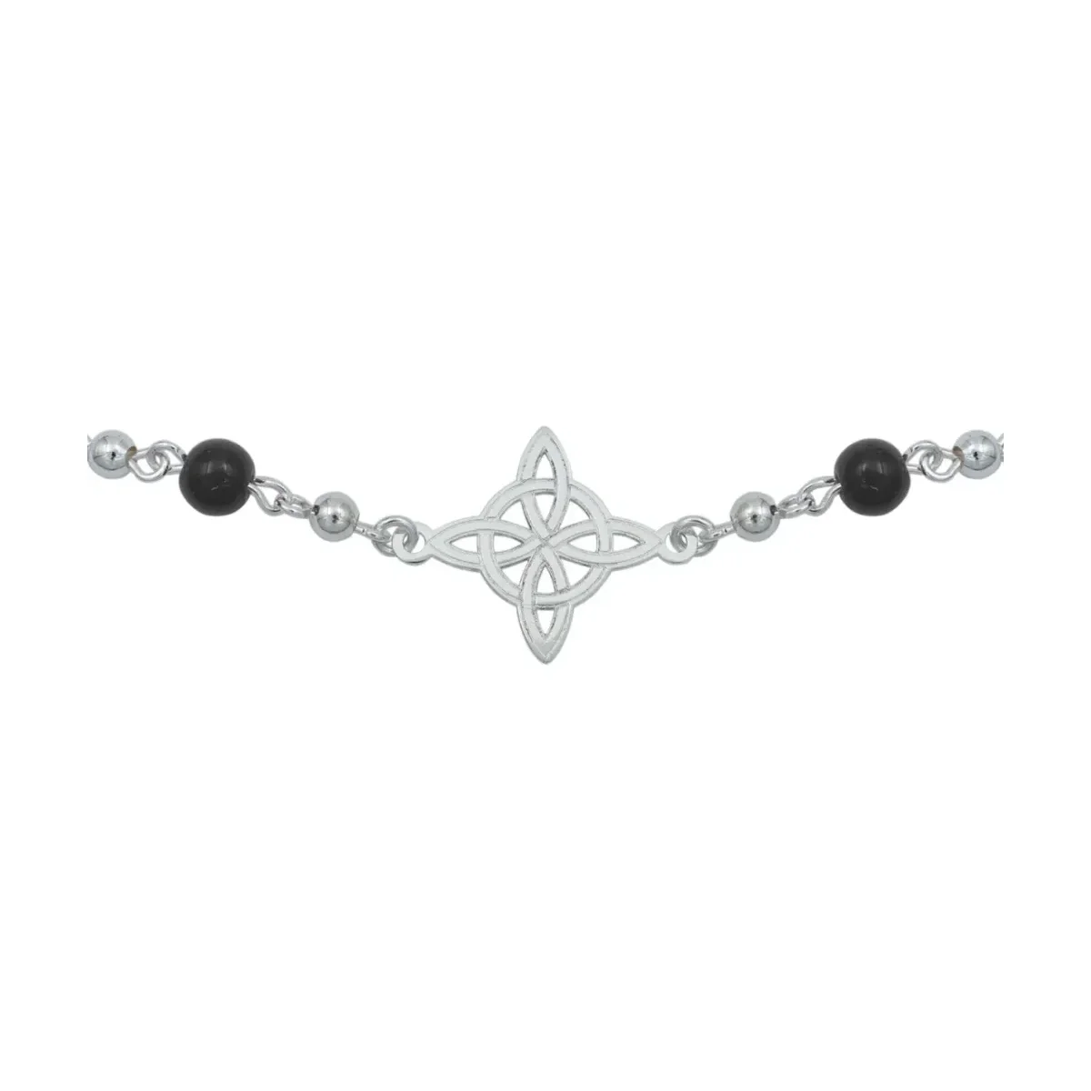 Pulsera Plata 925 Nudo Bruja Bolitas Unisex - Imagen 2