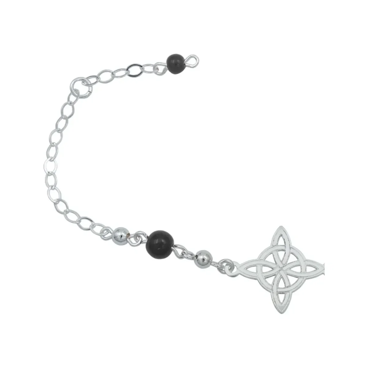 Pulsera Plata 925 Nudo Bruja Bolitas Unisex - Imagen 3