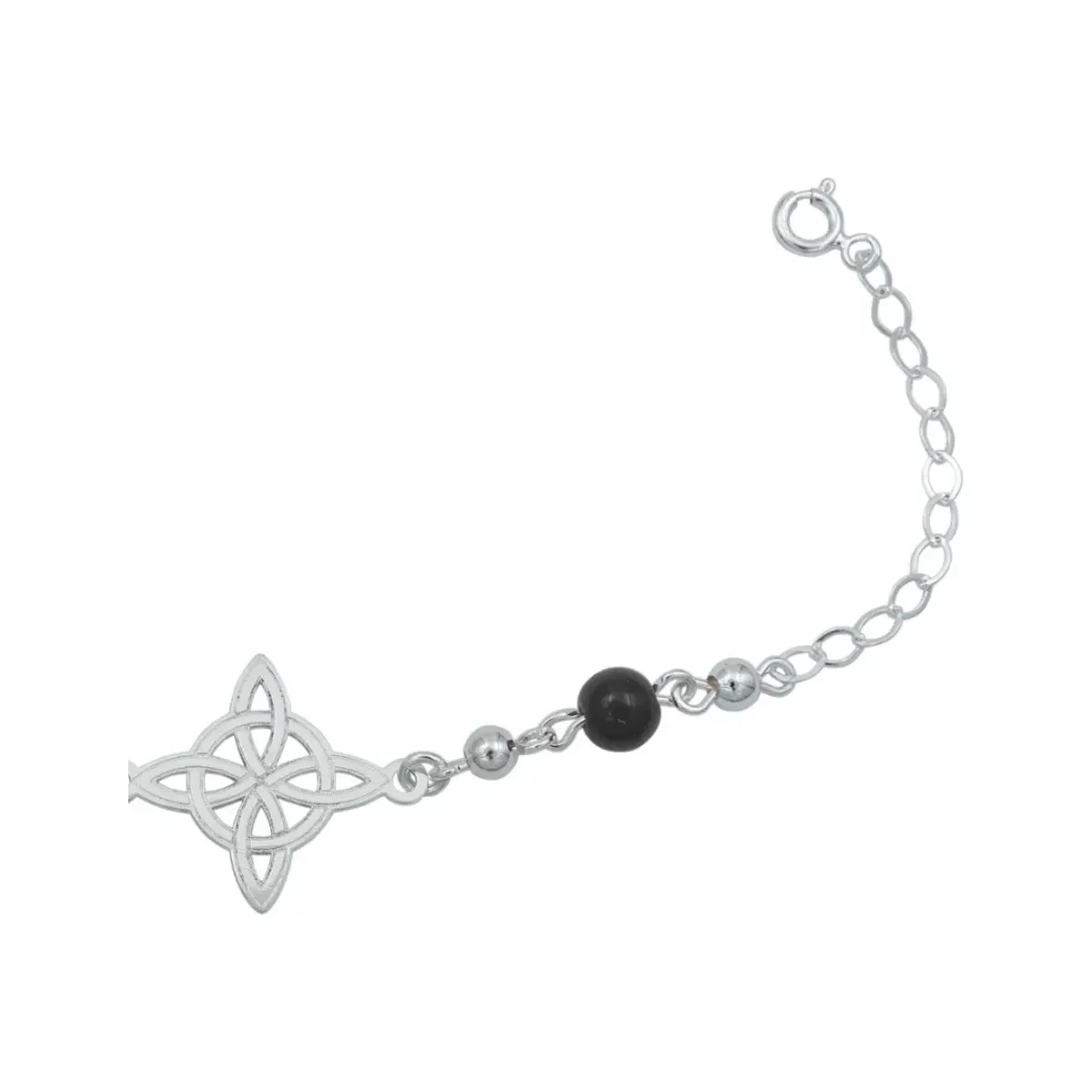 Pulsera Plata 925 Nudo Bruja Bolitas Unisex - Imagen 4