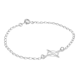 Pulsera de Plata 925 Nudo de Bruja Calado con Cadena Barbada - Imagen 2