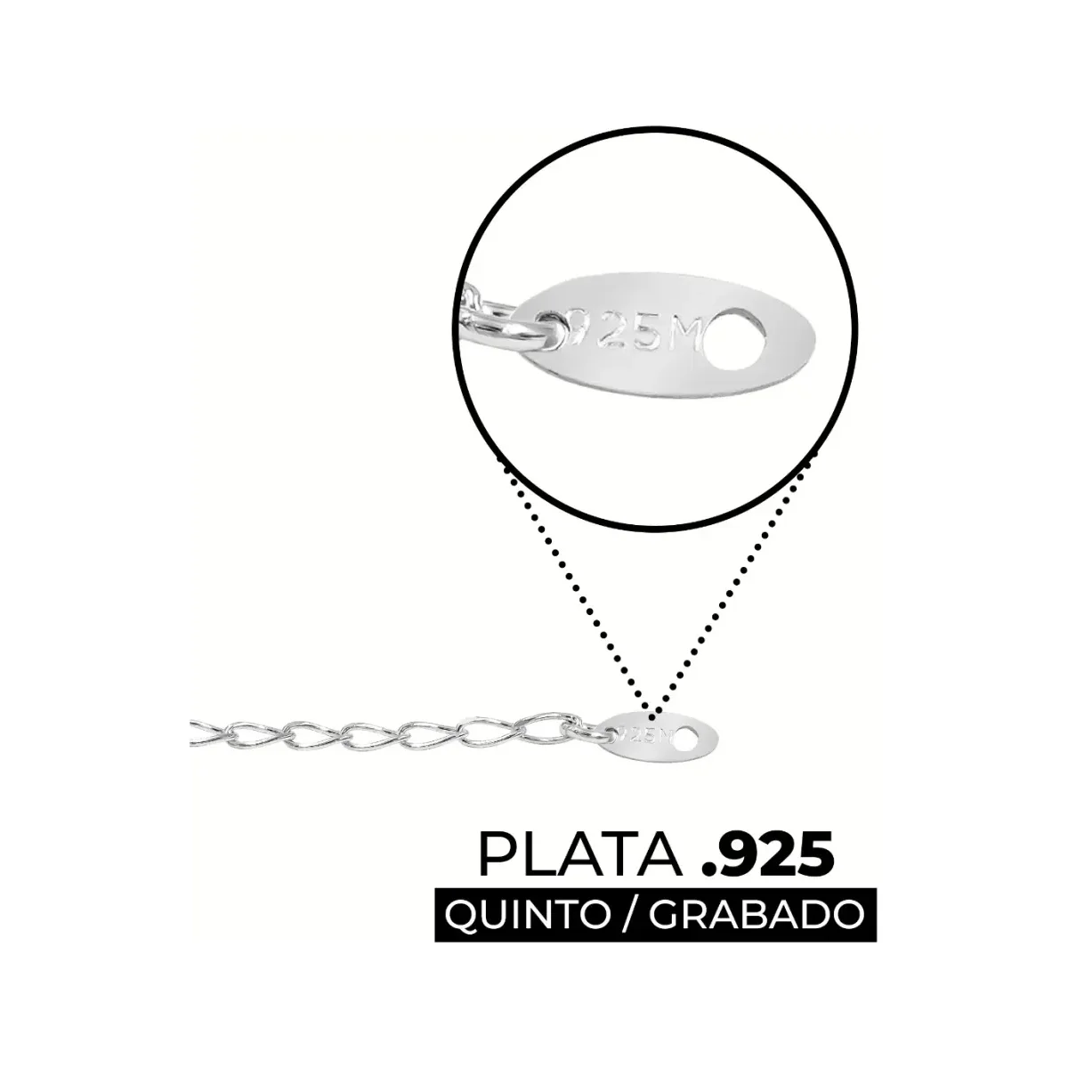 Pulsera de Plata 925 Nudo de Bruja Calado con Cadena Barbada - Imagen 3
