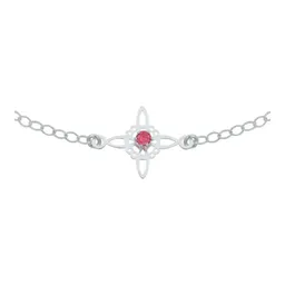 Pulsera Plata 925 Nudo Bruja Celta Ajustable Zirconia Roja - Imagen 2