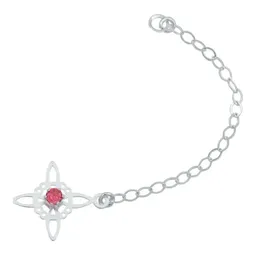 Pulsera Plata 925 Nudo Bruja Celta Ajustable Zirconia Roja - Imagen 4