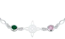 Pulsera Plata 925 Nudo de Bruja Celta Zirconias Multicolor - Imagen 4