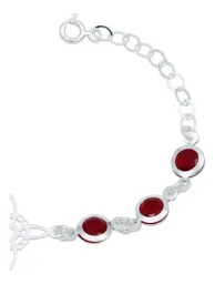 Pulsera Plata 925 Nudo Bruja Celta Zirconias Rojas - Imagen 3
