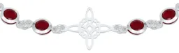 Pulsera Plata 925 Nudo Bruja Celta Zirconias Rojas - Imagen 4
