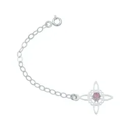 Pulsera Plata 925 Nudo de Bruja Celta con Zirconia Rosa Ajustable - Imagen 3
