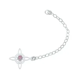 Pulsera Plata 925 Nudo de Bruja Celta con Zirconia Rosa Ajustable - Imagen 4