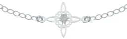 Pulsera Plata 925 Nudo Bruja Celta con Zirconia Transparente Ajustable - Imagen 2