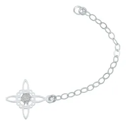 Pulsera Plata 925 Nudo Bruja Celta con Zirconia Transparente Ajustable - Imagen 4