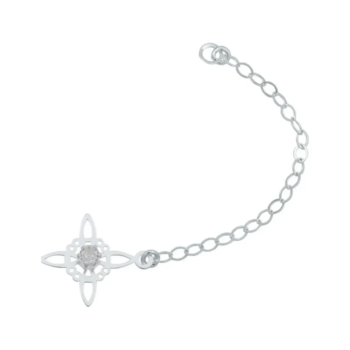 Pulsera Plata 925 Nudo Bruja Celta con Zirconia Transparente Ajustable - Imagen 4