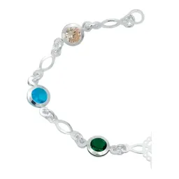 Pulsera Plata 925 Nudo de Bruja Celta Zirconias Multicolor - Imagen 2