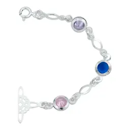 Pulsera Plata 925 Nudo de Bruja Celta Zirconias Multicolor - Imagen 3