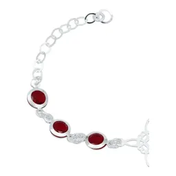 Pulsera Plata 925 Nudo Bruja Celta Zirconias Rojas - Imagen 2