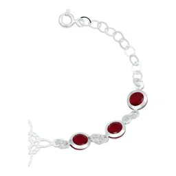 Pulsera Plata 925 Nudo Bruja Celta Zirconias Rojas - Imagen 3